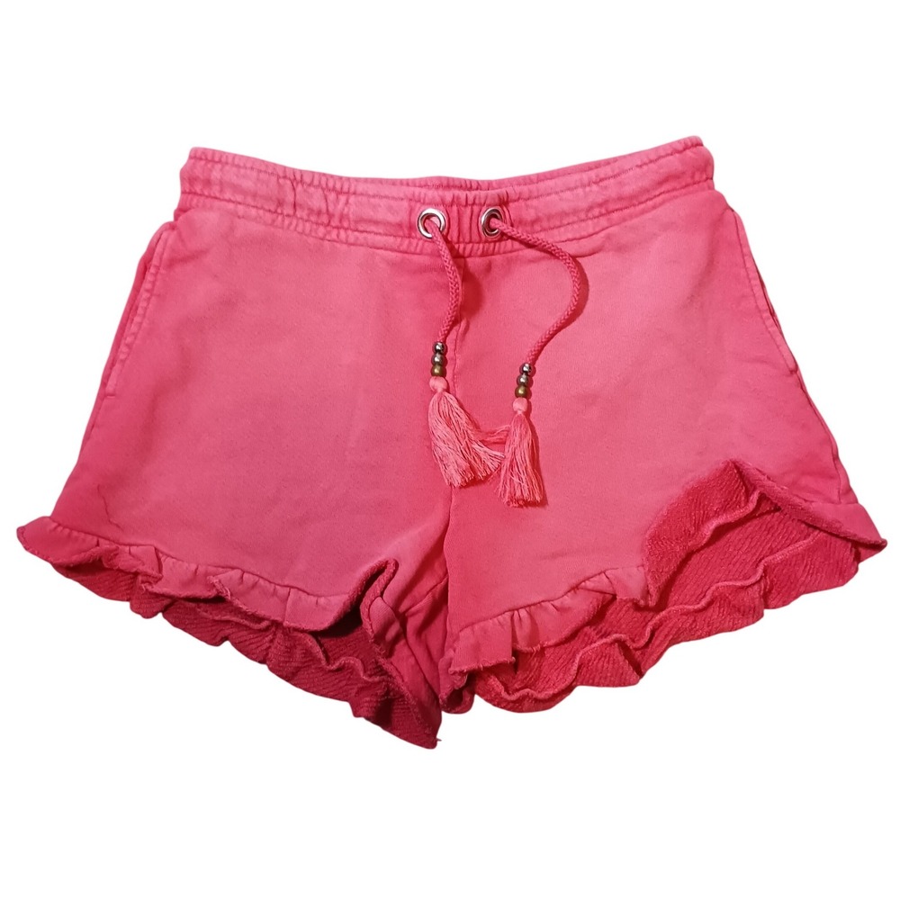 NWT PAIGE Amandine Short Faded Watermelon Size S Distressed Ruffle‎ Drawstring